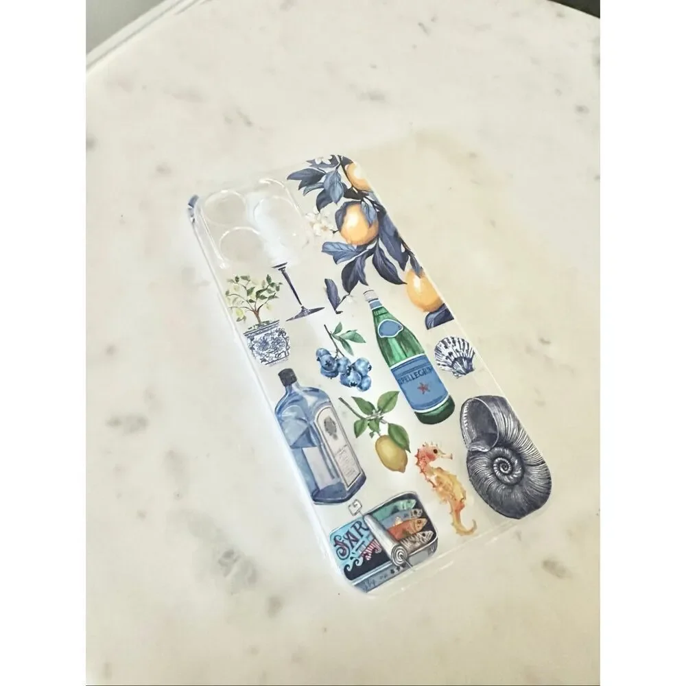 iPhone 14 Pro Max summertime Pellegrino, lemon, & blue sapphire phone case